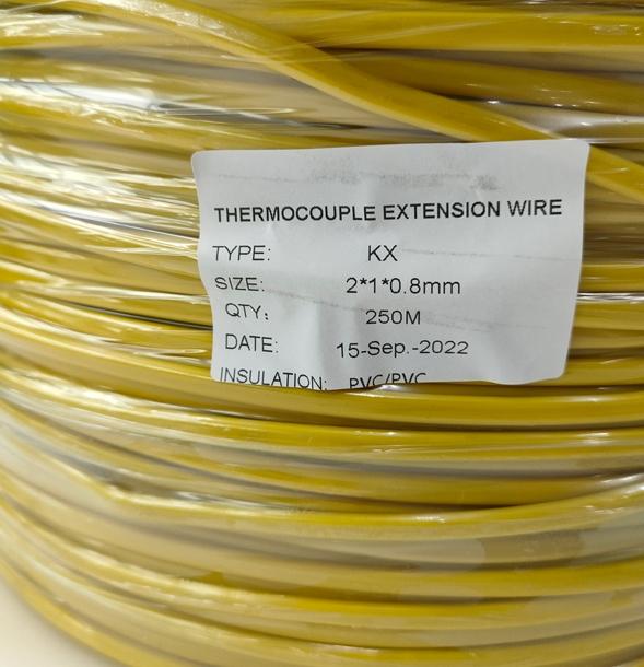 Type K Compensating Cable, Chromel-Alumel, ANSI Color-Coded, 100m Spool